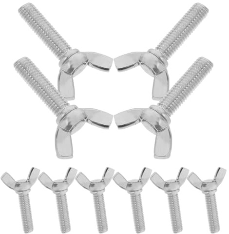 Healeved Set da 10 Viti a Farfalla M8X30 in Acciaio Inox 304 Bulloni a Farfalla a Testa Zigrinata per Serraggio Manuale Rapido Elementi di Fissaggio Resistenti per Assemblaggio Mobili e