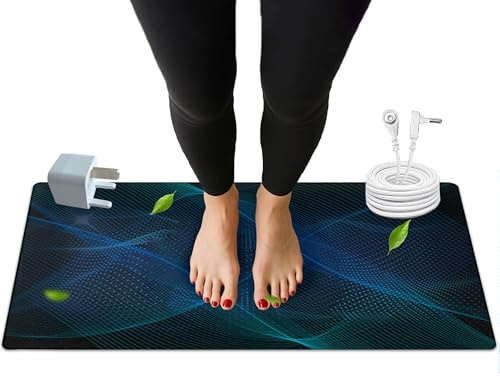 ATE Health Grounding Mat for Bed,Grounding Pad for Stress, Pain, Inflammation& Wellness Support,Indoor Grounding Mat at Home,Office. 15Ft Cord & Extra Conductive Test Pen Included.(26.8x10inch)