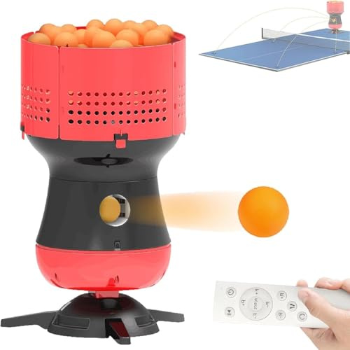Macchina programmabile per palline da ping pong con controllo wireless per rotazione e posizionamento | Contenitore da 90 palline | Robot da allenamento