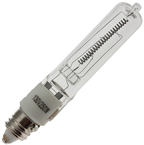 Industrial Performance Q250/CL/MC 130V, 250 Watt, T4, Miniature Candelabra (E11) Base Quartz Light Bulb (1 Bulb)