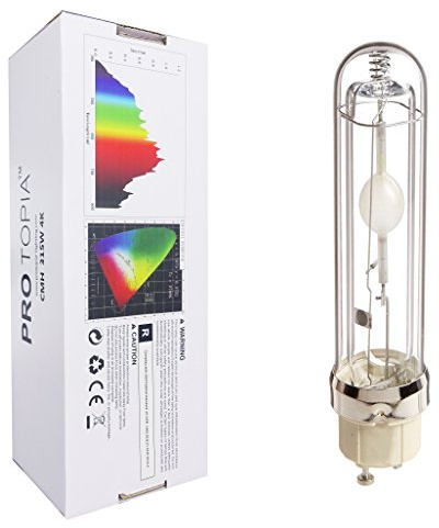 PROTOPIA CMH 315W 4000K Grow Light Bulb,High Par Full Spectrum,Ceramic Metal Halide Grow Lamp 315W 4K,for Vege & Flower,1pack, NO Kr85, Non-dimmable
