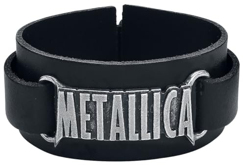 Metallica Logo Uomo Bracciale in pelle nero pelle