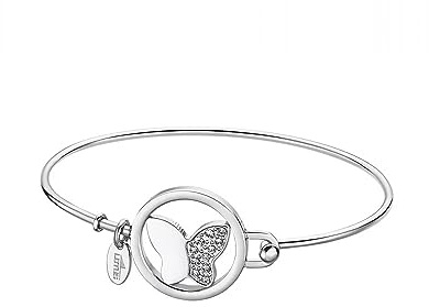LOTUS STYLE Pulsera Acero Inoxidable Mujer LS2014-2/2 Mariposa - Sofisticado Brazalete con Pulido y Acabado Refinado 6,46 cm - Ideal para Regalo de Cumpleaños - Aniversario - Ocasiones Especiales