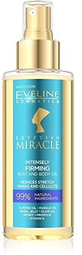 Eveline Cosmetics Egyptian Miracle Straffendes Körperöl mit 99% Natürlichen Inhaltsstoffen - Reduziert Dehnungsstreifen & Cellulite Busen- und Körperöl