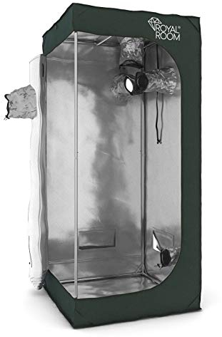 RoyalRoom® - Growzelt 50x50x120 cm - Indoor Gewächshaus - Starker Bezug, Waschbar, Lichtdicht - Rohrstärke 19 mm, Robuster Reißverschluss - Growbox, Grow Tent, Grow Zelt, Grow Box, Pflanzzelt C50