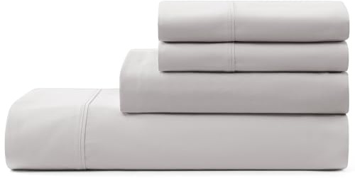 UGG Hedi Queen Sheet Set 4-Piece Luxury Cooling Sheets Deep Pockets Premium Bedding with 2 Pillow Shams Hypoallergenic Machine Washable Soft Lightweight Bed Set for Bedroom, Queen, Stone Grey