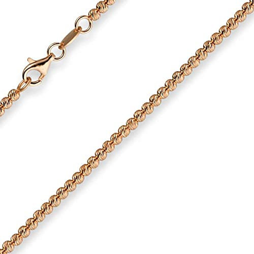 2,2mm Kette Collier Kügelchenkette Kugelkette 750 Gold Rotgold 42cm Goldkette