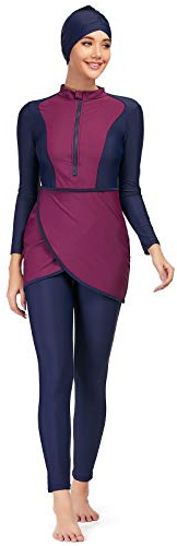 Seafanny Modest Muslim Swimwear for Women Full Coverage Swimming Beachwear Swimsuit Hijab Swimwear Vinrött 46