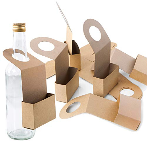 Logbuch-Verlag 10 Flaschenanhänger Verpackung Weihnachten Weinflaschen Flaschen Anhänger zum Befüllen Geschenke Kraftpapier Hänger
