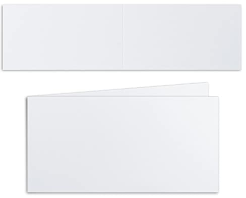 25x Falt-Karten DIN Lang - Hochweiß (Weiß) - querdoppelt-langdoppelt 10,5 x 21 cm - Blanko Doppelkarten - Klappkarten für Einladungen und Grußkarten zu Weihnachten und Geburtstag