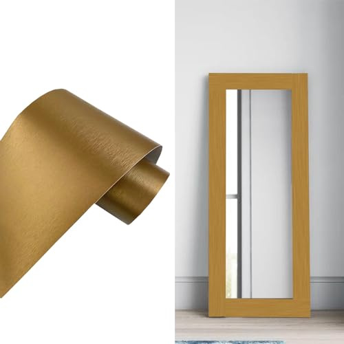 Yija Metallic Color Self Adhesive 3D Peel and Stick Waterproof Wall Border Easy to Apply Kitchen Bathroom Tiles Sticker 4.2x196.8 inch (Gold)
