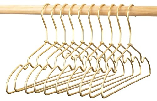 Koobay 12.6 Matte Gold Metal Kids Baby Hangers, 30Pack, Non Slip, Suit for Coated Wire Children Clothes Hangers Closet Storage, Retail Display Space Saving for Toddler Coats Infant Hangers