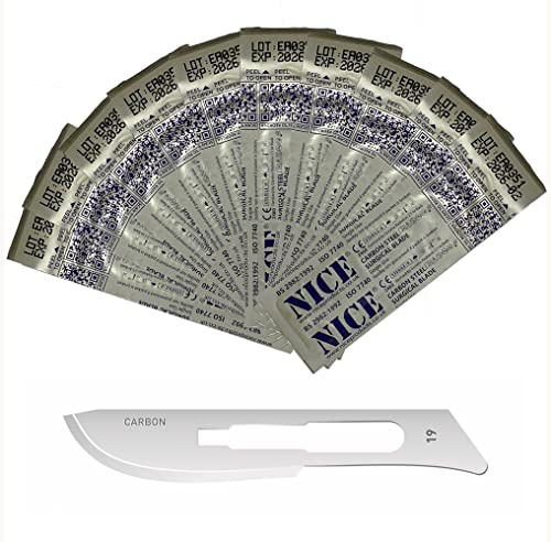 10 x NICE No.19 Sterile Carbon Steel CS19 Surgical Blades