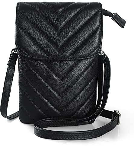 befen Echtleder Handytasche zum Umhängen, Handy Umhängetasche Damen Klein, Handtasche mit Geldbörse zum Umhängen Leder, Crossbody Bag Damen mit Verstellbarer Riemen und Schlüsselanhänger | Echtes Leder, RFID-blockierende Kartenfächer, Handgelenkriemen, Clutch, Geldbörse, passend für iPhone 17 Pro Max