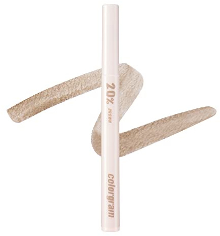 COLORGRAM Shade Re-Forming Brush Liner 20% Brown | Flüssiger Eyeliner, langanhaltendes tägliches Make-up, natürliches Augen-Make-up, wischfest, Flügelaugen, Katzenauge