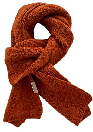 Duories Damhalsduk vinter, unisex par stickad halsduk kvinnor långa halsdukar vintage stor halsduk män, mjuk förtjockad varm ull stickad halsduk lång halsduk vinterhalsduk stickad lång halsduk, röd