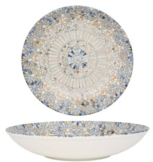Bonna Assiette creuses - Luca Mosaic - Porcelaine - 23 cm (1000cc) - lot de 6