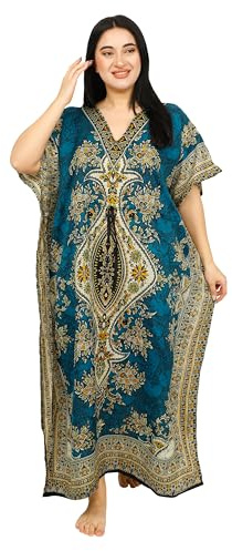 SHYAMVUN Damen Kaftan Tunika Kimono Lang Maxi Partykleid