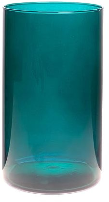 INNA-Glas Glas Vase Zylinder Sanya Earth, cyanblau-klar, 30 cm, Ø 16 cm - Deko Vase/Kerzenglas
