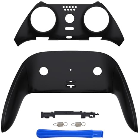 eXtremeRate Top Bottom Decorative Trim Shell Compatible with ps5 Edge Controller DIY Replacement Front Back Clip Shell, Custom Black Plates Cover Compatible with ps5 Edge Controller
