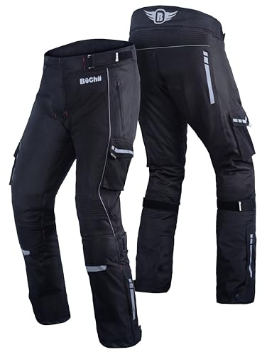 Buchii Ballistic Motorbike Trousers Mens Motorcycle Trousers Windproof Textile Biker Pants Armoured Cordura Protective Waterproof