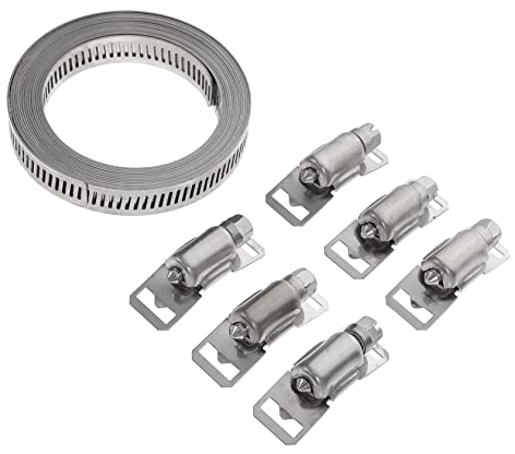 Angoily Stainless Steel Hose Clamp Steel Clamp Heavy Duty for Tube Cable Fuel Line Industrial Use
