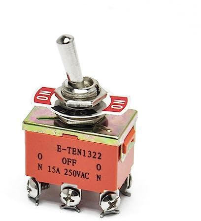 Interrupteur à Bascule E-ten1322 Dpdt 3 Positions 250v 15a Métal | Interrupteur Trois Positions, 6 Broches On/off/on, Design Ferme et Léger