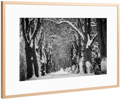 artboxONE Poster mit Rahmen Kupfer 75x50 cm Die Lindenallee in Herleshausen von Die Welt Tanzt Farben