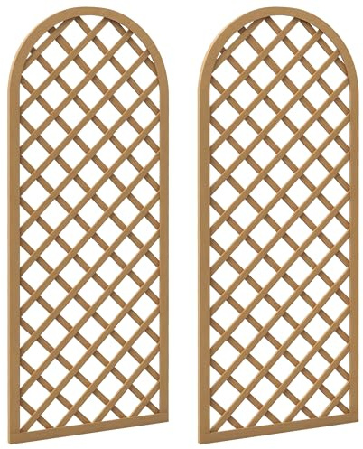 Outsunny Lot de 2 Treillis en Bois pour Le Jardin - Panneau Arc pour Plantes grimpantes - dim. Un Panneau : 60L x 150H cm