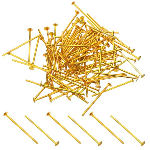 PATIKIL 0.98x0.12 Aluminium Chandelier Connector Pins, 400Pcs Chandelier Crystal Clips for Fastening Crystals Parts, Chandelier Replacements, Gold