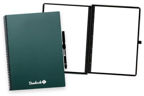 BAMBOOK Colourful Notizbuch - Forest - A4 - Blanko - Wiederverwendbares Notizbuch, Notizblock, Reusable Notebook, Löschbares Whiteboard-Notizbuch