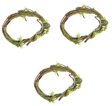 VANZACK 3pièces Vigne Artificielle Rattan pour Terrarium Plantes Décoratives pour Reptiles Accessoire Flexible pour Aménagement Paysager pour Lézards Et Geckos