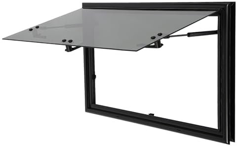 Wohnmobil Fenster RV Ausziehbares Fenster Push-Out-Design mit Schwarzen Glasdesign und Sonnenblende für Wohnmobile Wohnwagen Wohnmobile Vertikale Anhänger 700x450mm