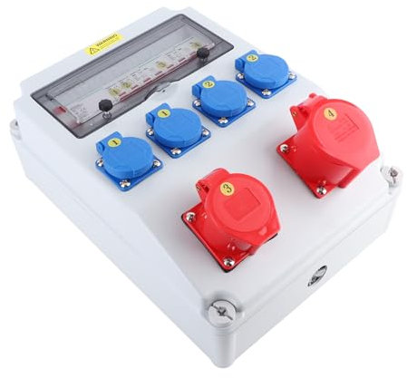 Industrial Socket Box, 5 380-415V Socket Distribution Box 2 220- for Construction Site