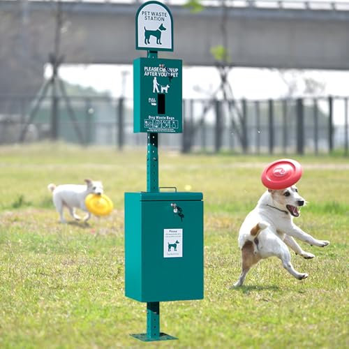 vnmudzeo Outdoor Pet Dog Waste Trash Station 100 L,Floor-Standing Garden Pet Waste Storage Device Commercial,1820 mm Overall Height