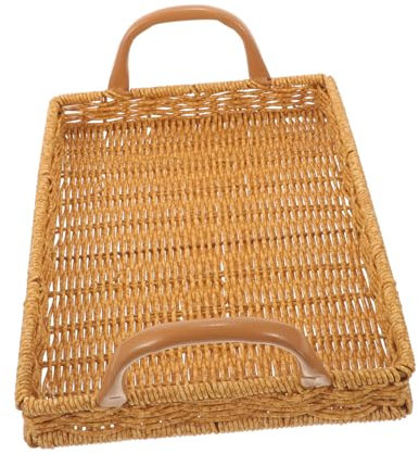 Alipis Cesto Di Frutta Intrecciato Per Snack Da Scrivania Portaoggetti Riutilizzabile Rattan Per Cucina e Ufficio Design Rustico e Multifunzionale
