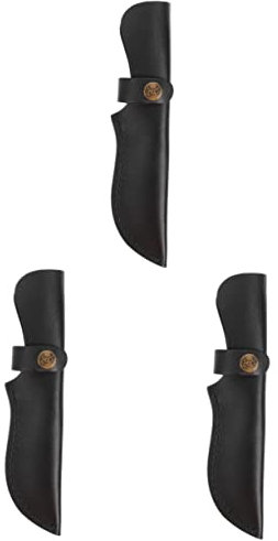 OSALADI 3 Pièces fourreau set couteaux couteau ceinture malette de couteau porte-ceinture bloc trousse protecteur de coupeur protection de coupe pratique Peau Black