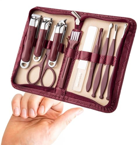 Kit de manicura para mujeres, cortadoras de uñas y herramienta de belleza - Conjunto de cuidados 10x | Kit de de manicura, kits de preparación profesional, herramientas de para viajes en casa