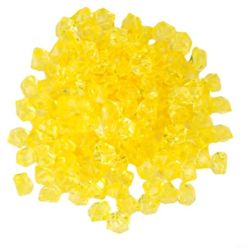 Acrylic Gemstone Rocks 150pcs Decorative Stones for Vases, Fish Tanks, and Event Decorations (Yellow)