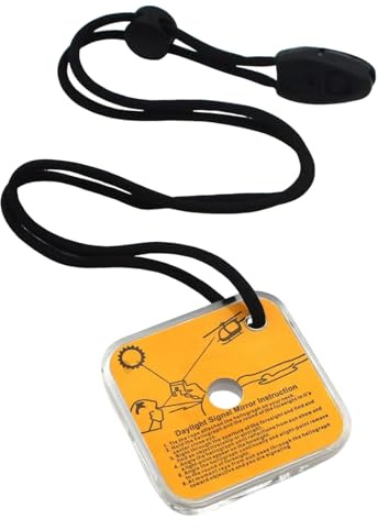Miroir du signal - Signal réfléchissant acrylique | Kit de miroir de survie à chargement | Miroir de camping idéal pour la signalisation d'urgence, la survie en plein air et les équipements de camping