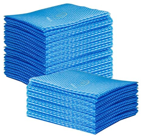 All Purpose Cleaning Cloths – Reusable Cloths for Kitchen, Surfaces, and Household Cleaning - 30x60cm - Ideal for Polishing, Dusting, Washing Dishes (Pack of 50) - Color may vary