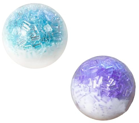 2 Stück Quetschball, Squishy Ball, Taba Squishy, Fufu Squishy, Antistressball Kinder, Stressball Kinder, Anti Stress Bälle, 6cm Weiche Handbälle, Ideal Für Schule, Büro Und Reisen (1 Blau, 1 Lila)