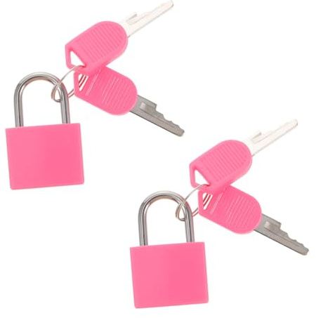 ELAYARD 2 Pezzi Lucchetto con Chiave in e Plastica Rosa Lucchetto da Viaggio per Zaino Valigia Armadietto Diario Robusto e