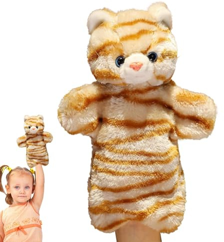 Handpuppen zum Geschichtenerzählen,Handpuppe Katze Geschichtenerzählende Handpuppe Tierpuppen,Stellen Sie Sich vor, pädagogisches Spielzeugtier, fantasievolles Plüschtier Geburtstag