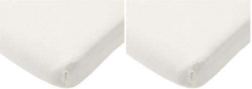 roba Drap Housse Bébé Safe Asleep® pour Lit 60 x 120 cm à 70 x 140 cm - Jersey Extensible - 100% Coton Bio - Certifié Oeko-TEX® et GOTS - Blanc Canadien (Lot de 2)