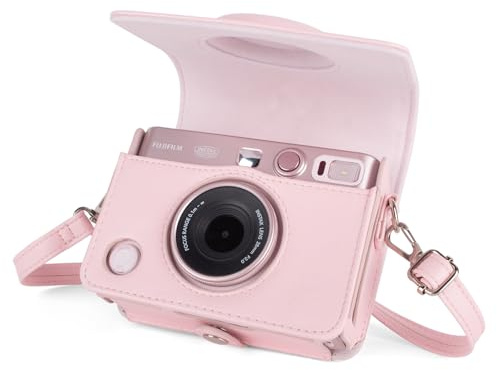 MUZIRI KINOKOO Case for Fuji Instax Mini EVO Instant Camera - PU Leather Mini EVO Protective Case in Lychee Texture Horizontal Style - with Adjustable Shoulder Strap