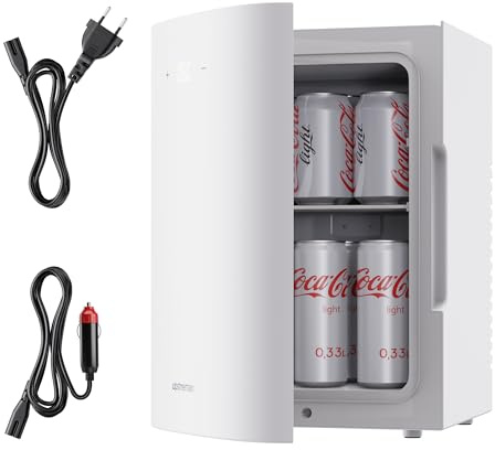 Upstreman 13L Mini Frigo 12V/220V, TR13-Blanc | Refroidissement et Chauffage, Chambre, Bureau Dortoir Voiture Camping, pour Cosmétique Boissons