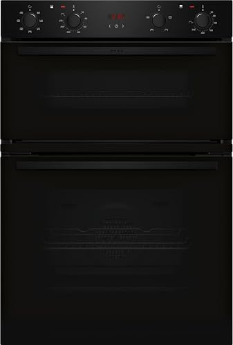 NEFF N30 U1DCC0AK3B Built-in Double Oven, Black, CircoTherm | 2 functions, Red LED display. 2nd oven 3 functions