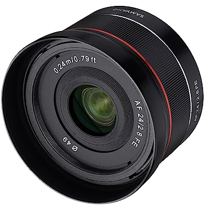 Samyang AF 24 mm F2.8 FE (Tiny but Wide) - Vollformat 24mm Weitwinkel Festbrennweite Autofokus Objektiv für Sony E, FE, E-Mount, für Sony A9, A7, A6500, A6300, A6000, A5100, A5000, Nex Kameras