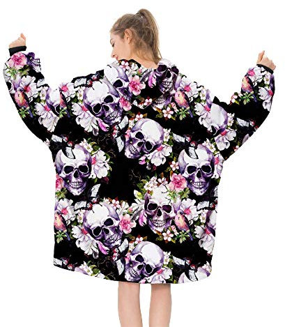 YLXD Kuscheldecke mit Ärmeln Wohndecke, TV-Decke Fleecedecke Kuscheldecke mit Ärmeln und Taschen, zweiseitige Decke Fleece Warme Decken für Erwachsene Frauen Männer